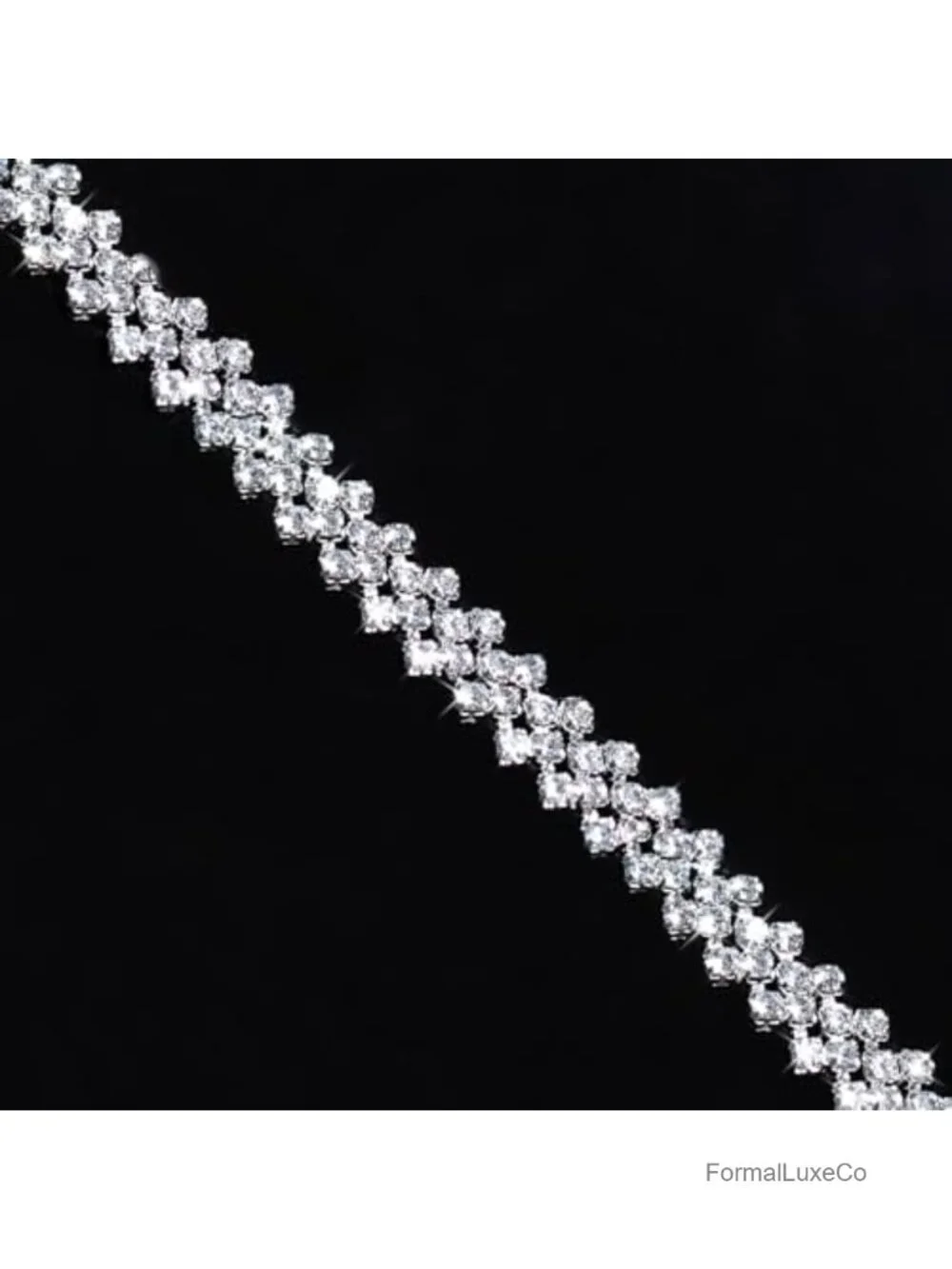 Rhinestone Choker Necklace Set Adjustable Sparkly Crystal Jewelry